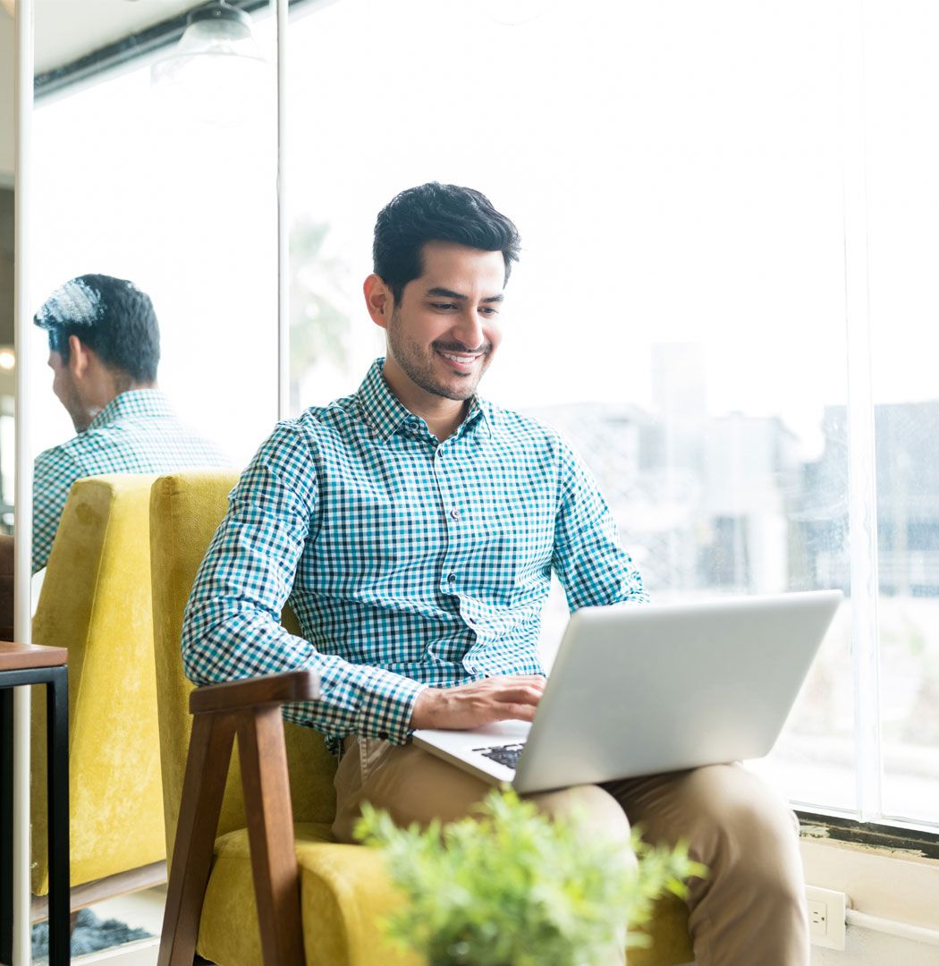 Business owner viewing their R&D claim on a laptop